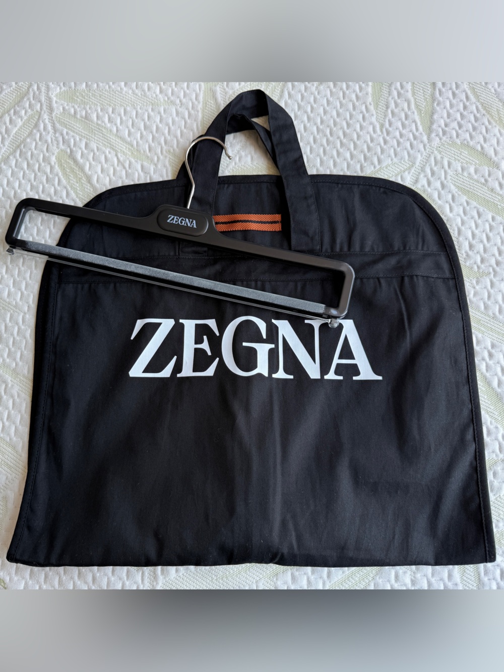 ZEGNA-Black Garment Bag and Hanger Set